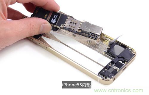 土豪金iPhone 5S拆解：內(nèi)部結(jié)構(gòu)升級，維修難度增加