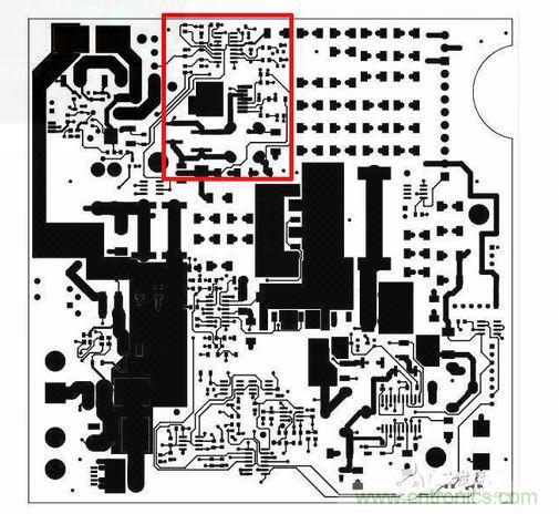 這是自動測試設備的PCB，因為事先了解過那顆SEPIC轉換器（以紅框標示），我的設計第一次就成功。