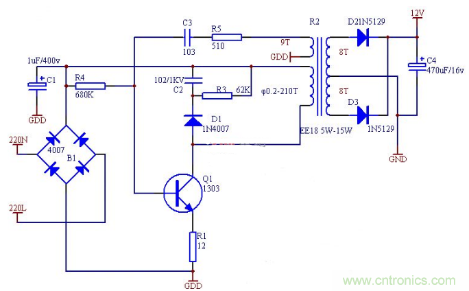 六款簡單的開關電源電路設計，內附原理圖詳解